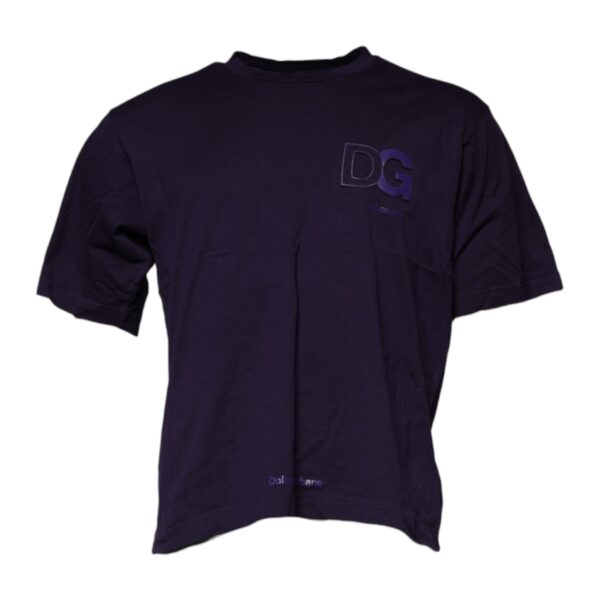 Dolce & Gabbana Mens Dg Tshirt Short Sleeves - Dark Blue Cotton - Size EU 50 (Mens)