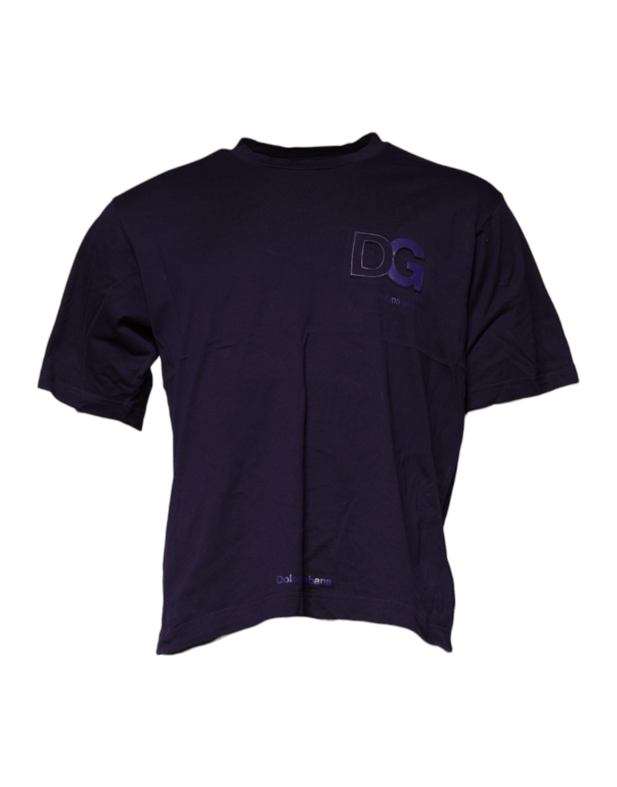 Dolce & Gabbana Mens Dg Tshirt Short Sleeves - Dark Blue Cotton - Size EU 50 (Mens)