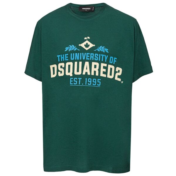 Dsquared2 Mens University Of Tshirt S74gd0772s22856 - Dark Green Cotton - Size Small