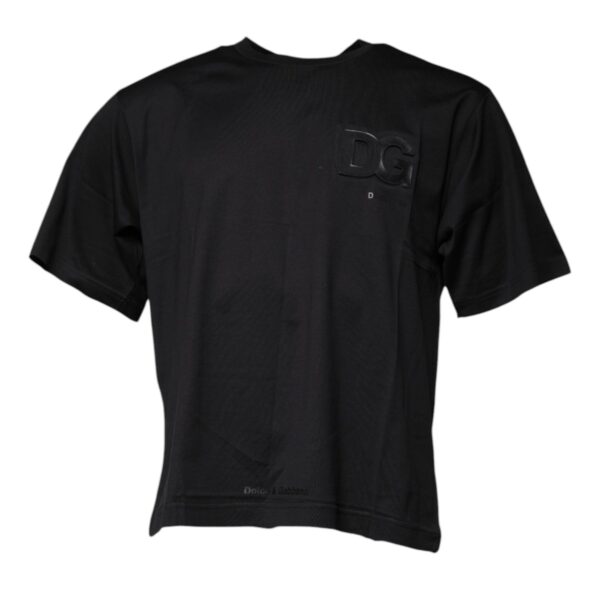 Dolce & Gabbana Mens Dg Logo Tshirt Short Sleeves - Black Cotton - Size EU 50 (Mens)