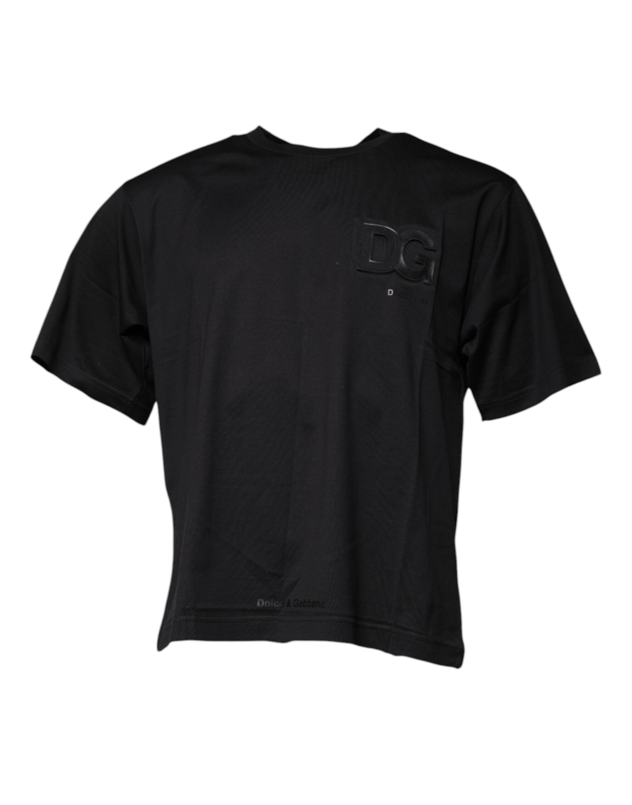 Dolce & Gabbana Mens Dg Logo Tshirt Short Sleeves - Black Cotton - Size EU 50 (Mens)