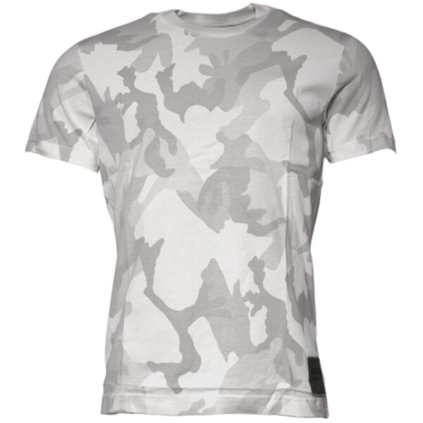 Dolce & Gabbana Mens Camouflage Short Sleeve Tee - White Cotton - Size EU 50 (Mens)