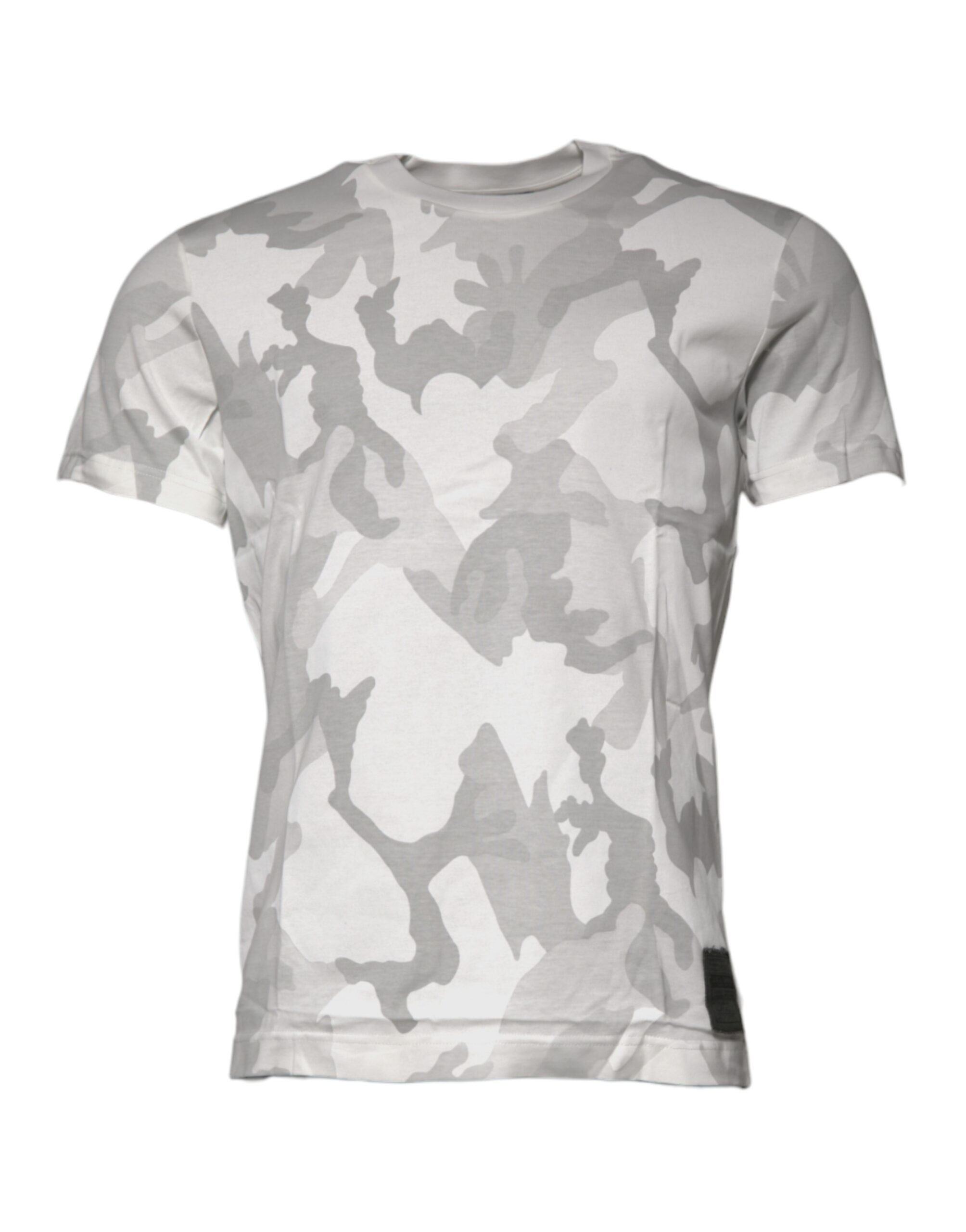 Dolce & Gabbana Mens Camouflage Short Sleeve Tee - White Cotton - Size EU 50 (Mens)