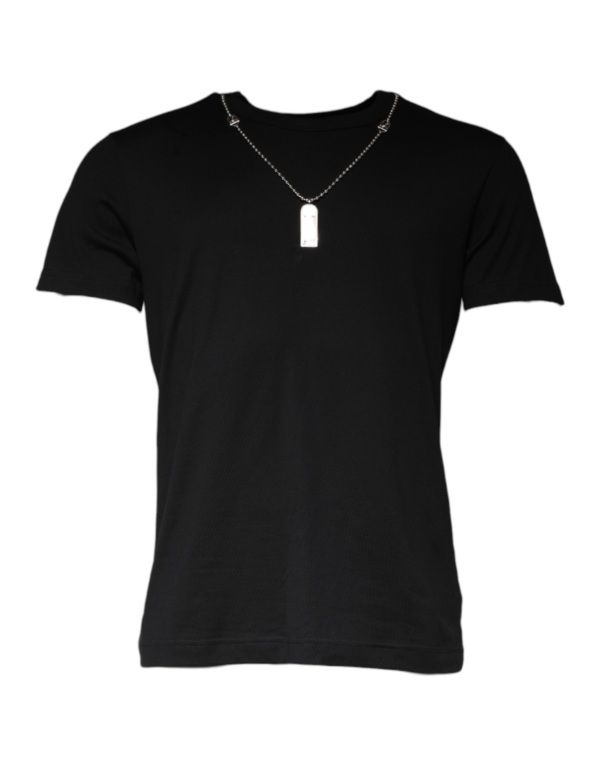 Dolce & Gabbana Mens Crew Neck Tshirt Tsh87060 - Black Cotton - Size EU 44 (Mens)