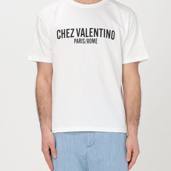 Valentino Mens Chez Tee Short Sleeve - White Cotton - Size X-Large