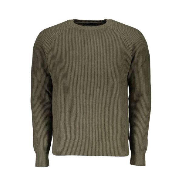North Sails Mens Ribbed Crew Neck Sweater - Sage Green Cotton - Size 2XL