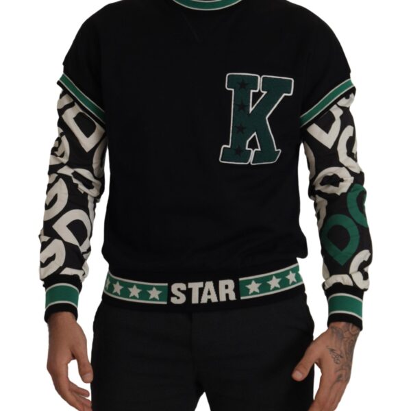 Dolce & Gabbana Mens Black Cotton Sweatshirt Crew Neck Knitwear - Size X-Small