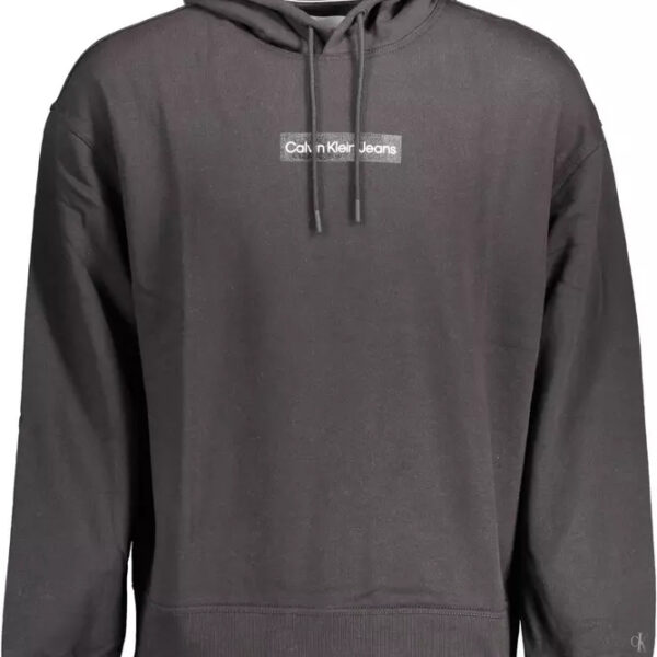 Calvin Klein Mens Box Logo Hoodie Relaxed Fit - Grey Cotton - Size 2XL