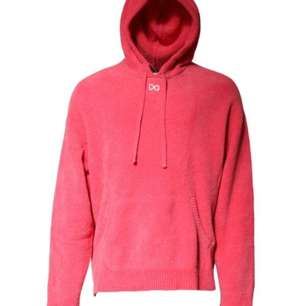 Dolce & Gabbana Mens Hooded Cotton Sweater - Light Pink - Size EU 50 (Mens)