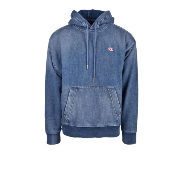 Diesel Mens Denim Hoodie Pullover - Blue Cotton - Size EU 48 (Mens)