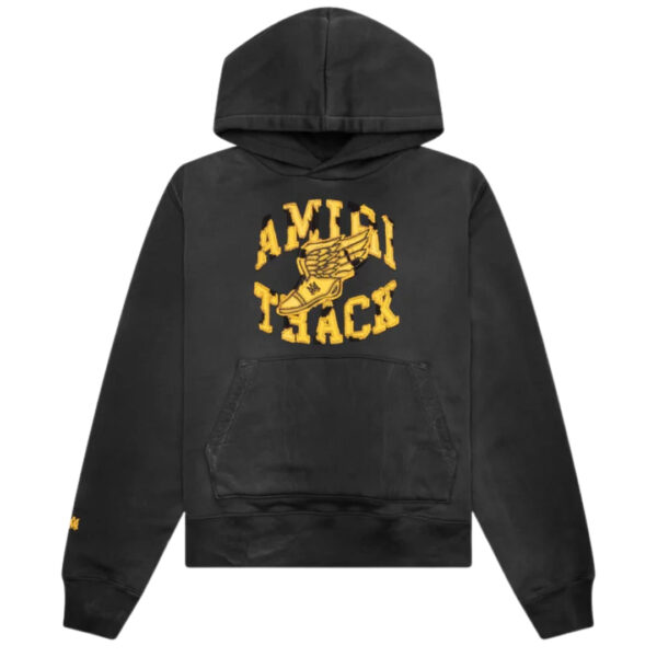 Amiri Mens Track Hoodie Faded Black Cotton - Size Medium