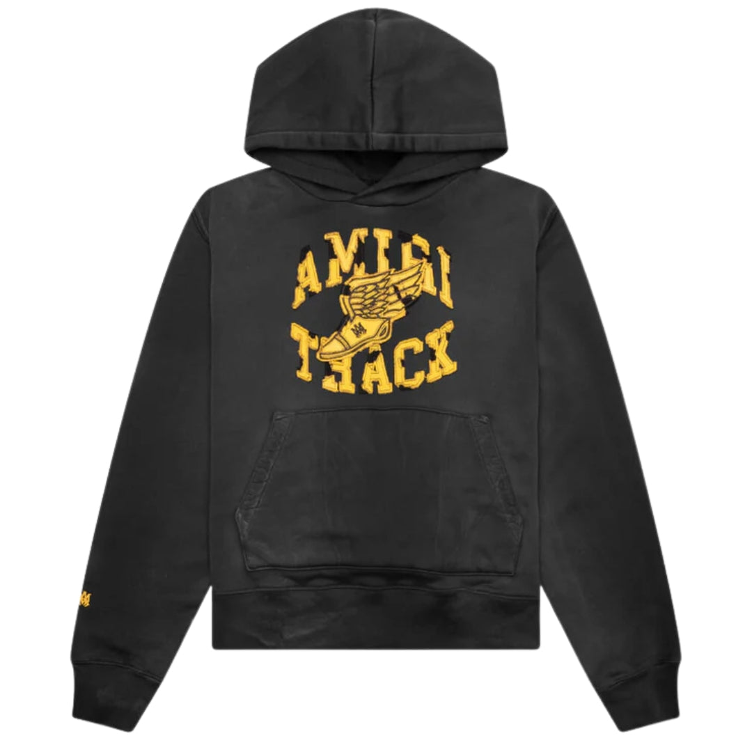 Amiri Mens Track Hoodie Faded Black Cotton - Size Medium