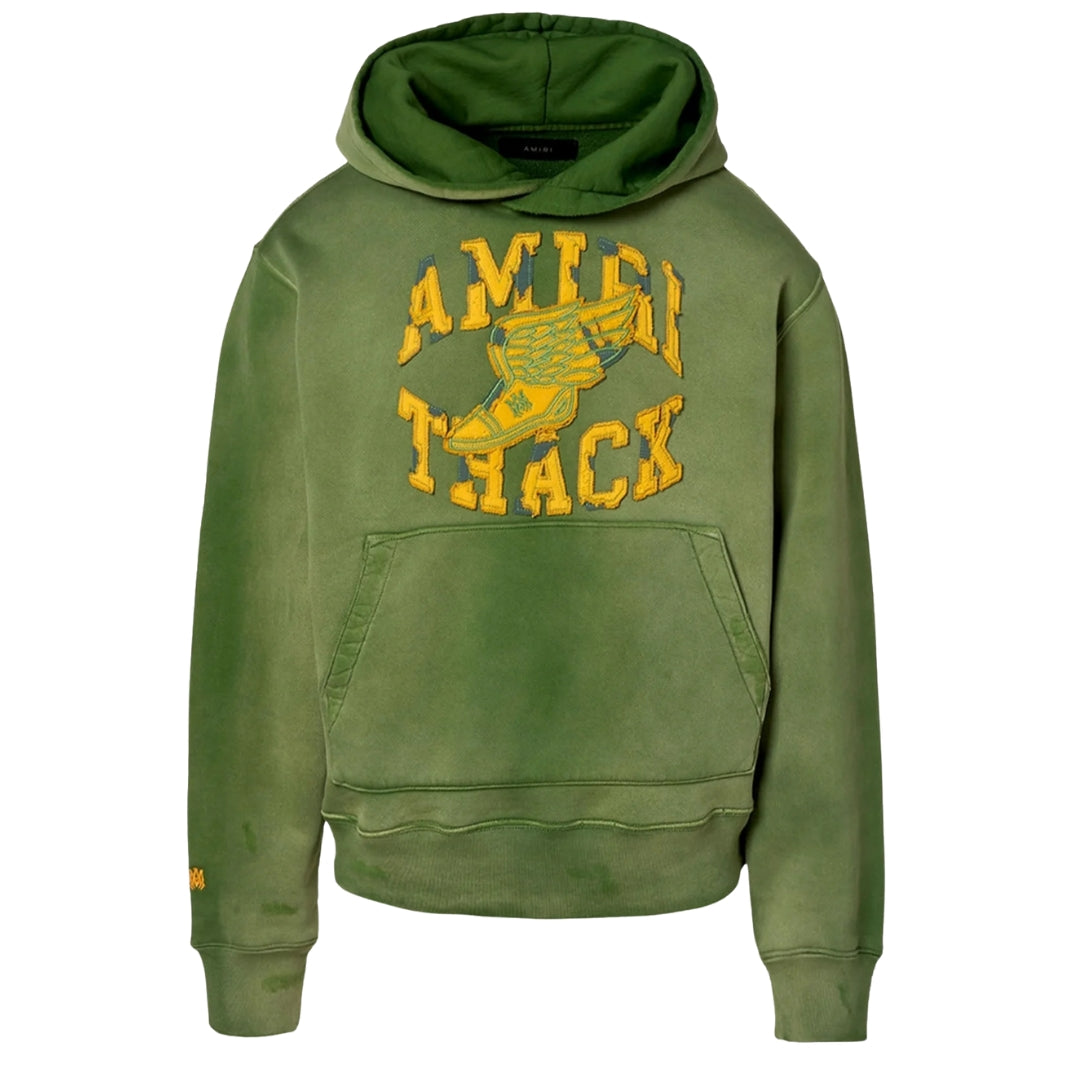 Amiri Mens Track Hoodie Green Cotton - Size 2XL