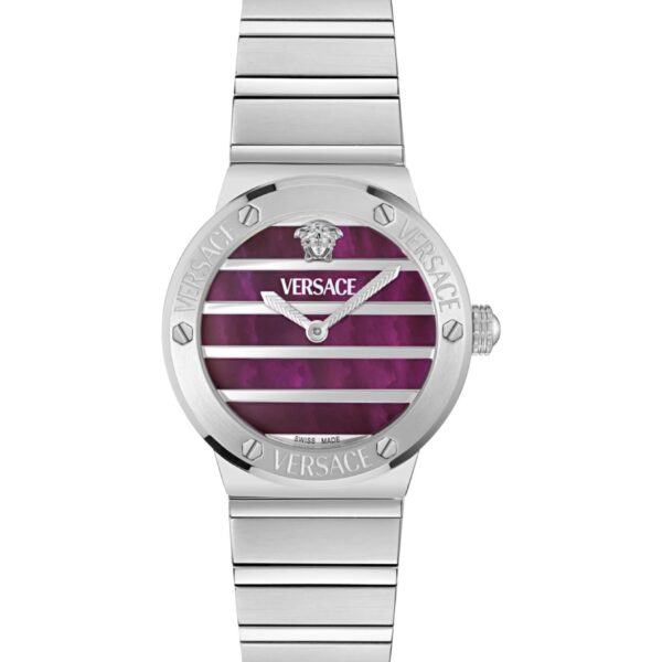 Versace Greca Logo Pearl Womens Silver Watch VE0S00125 Stainless Steel - One Size