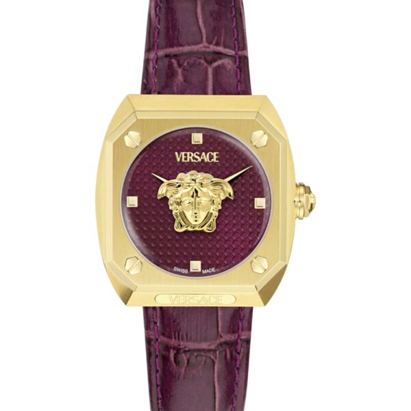 Versace Medusa Antares Womens Burgundy Watch VE0R00125 Leather - One Size