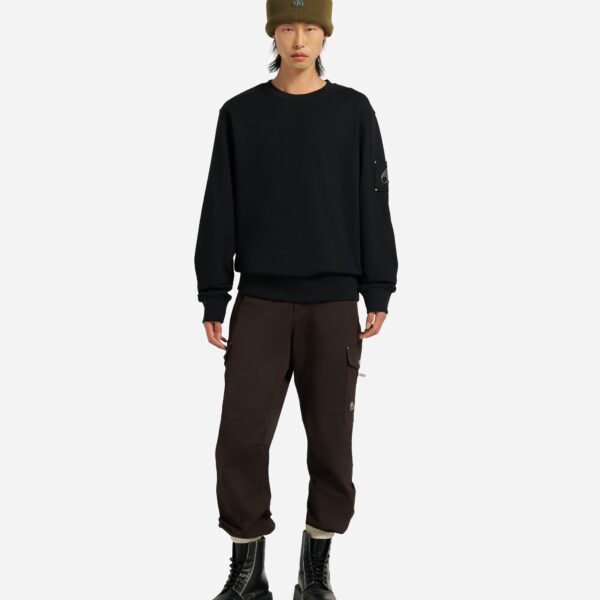 Moose Knuckles Mens Hartsfield Crew Neck Sweatshirt in Black Cotton - Size Medium