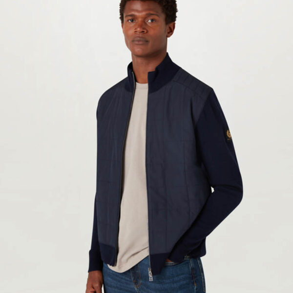 Belstaff Mens Kelbrook Cardigan in Navy Wool - Size X-Large