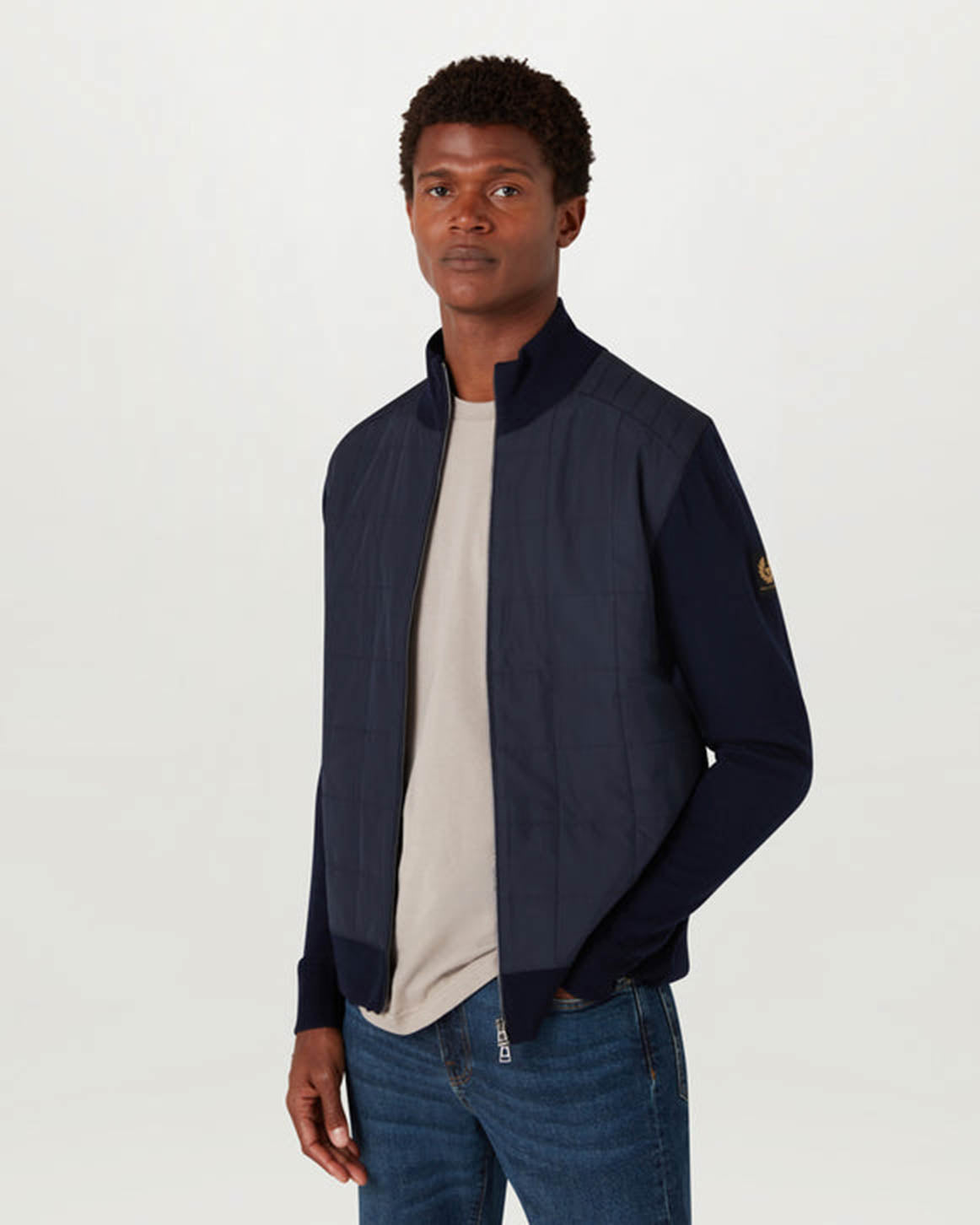 Belstaff Mens Kelbrook Cardigan in Navy Wool - Size X-Large