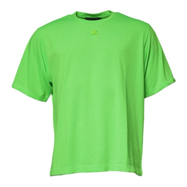Dolce & Gabbana Mens Dg Logo Tee Short Sleeve Crew Neck - Lime Green - Size EU 50 (Mens)