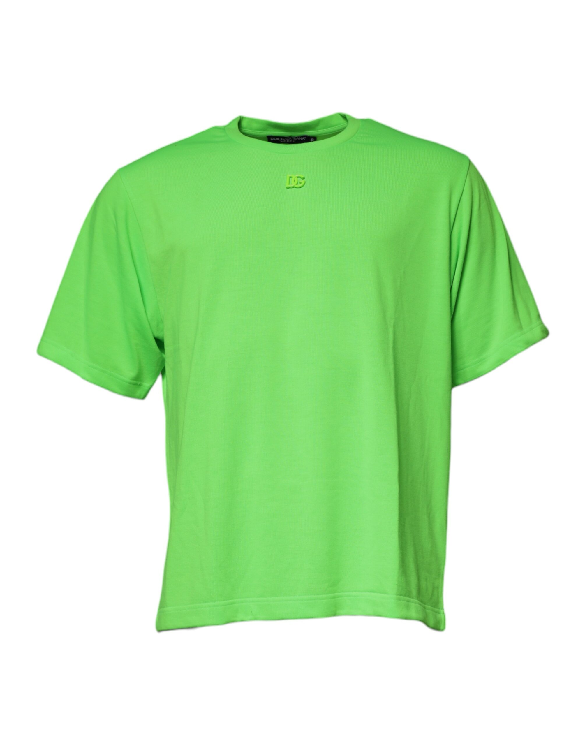 Dolce & Gabbana Mens Dg Logo Tee Short Sleeve Crew Neck - Lime Green - Size EU 50 (Mens)