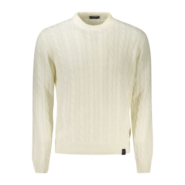 North Sails Mens Cable Knit Crew Neck Sweater - Ivory Cotton - Size 2XL