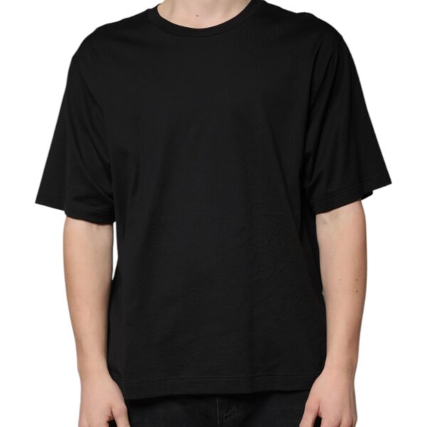 Dolce & Gabbana Mens Oversized Cotton Tshirt Classic Crew Neck - Black - Size EU 52 (Mens)
