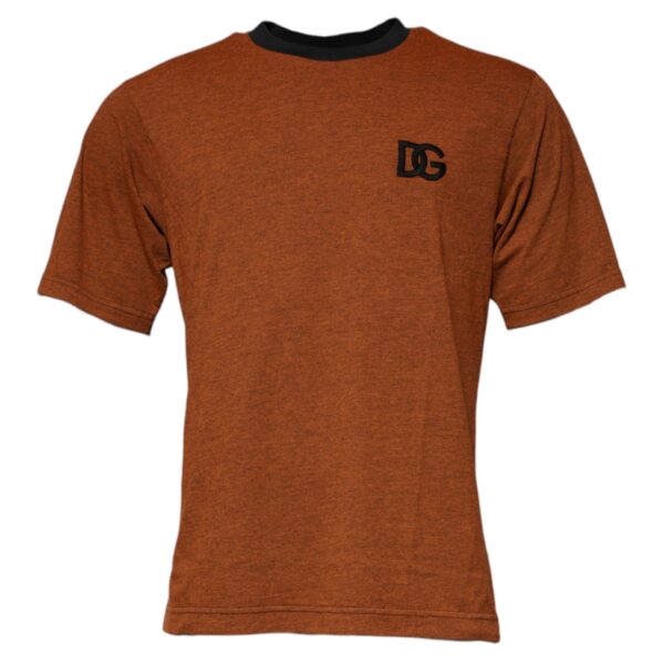Dolce & Gabbana Mens Short Sleeve Crew Neck Tshirt - Brown - Size EU 48 (Mens)