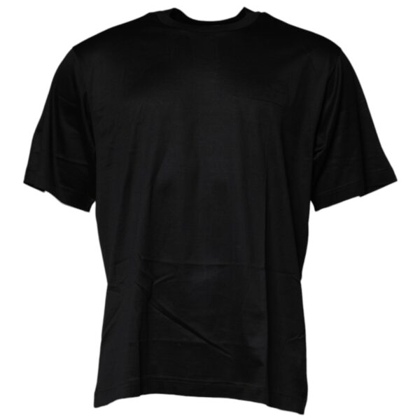 Dolce & Gabbana Mens Cotton Tshirt Classic Crew Neck - Black - Size EU 52 (Mens)