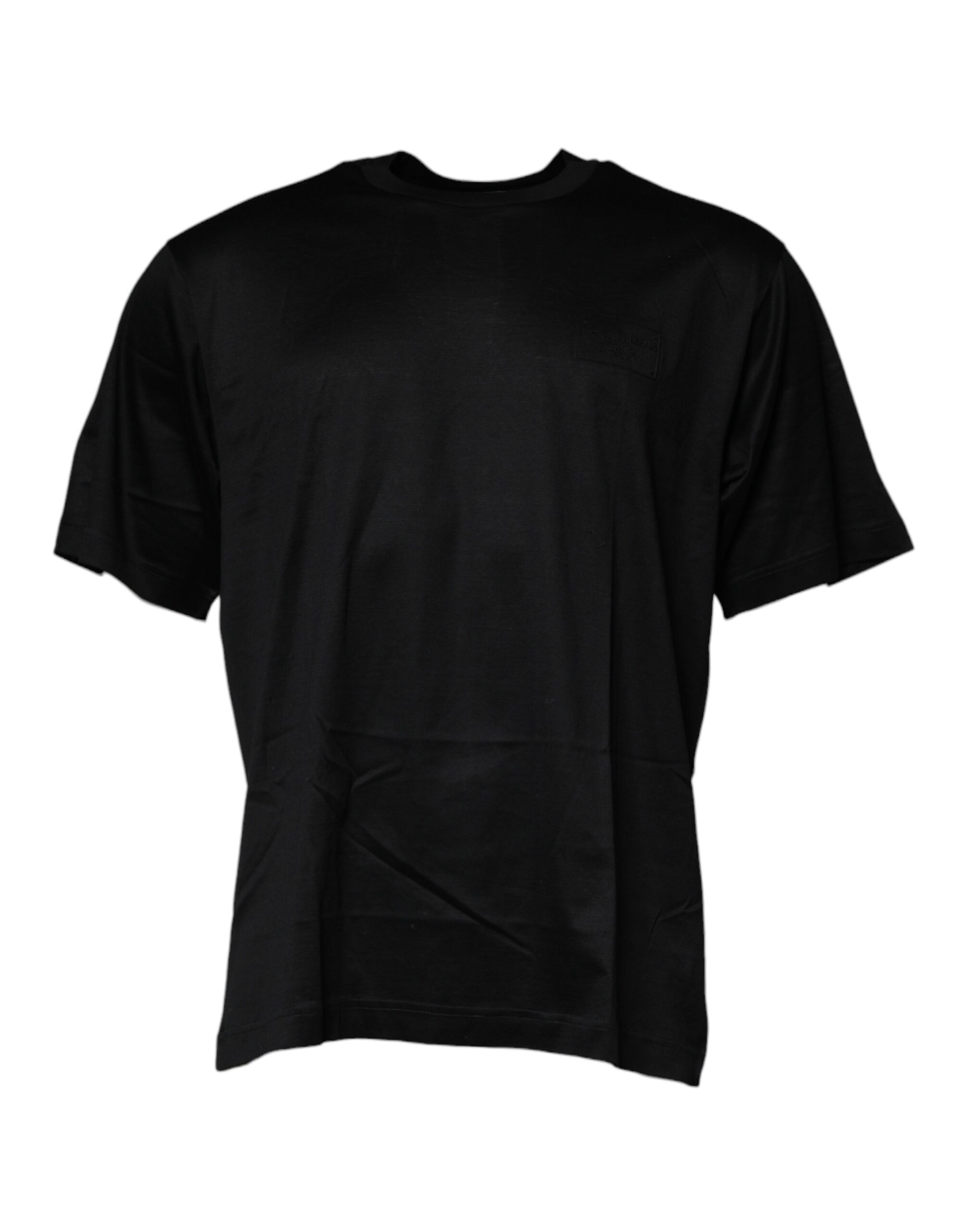 Dolce & Gabbana Mens Cotton Tshirt Classic Crew Neck - Black - Size EU 52 (Mens)