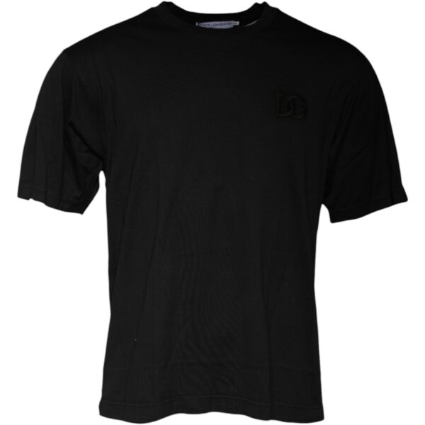 Dolce & Gabbana Mens Crew Neck Short Sleeve Tshirt - Black Cotton - Size EU 48 (Mens)