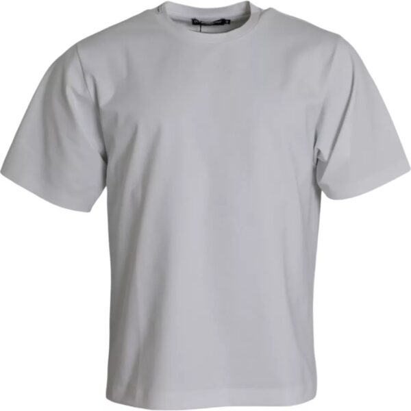 Dolce & Gabbana Mens Cotton Tshirt Short Sleeve Crew Neck - Light Grey - Size EU 48 (Mens)
