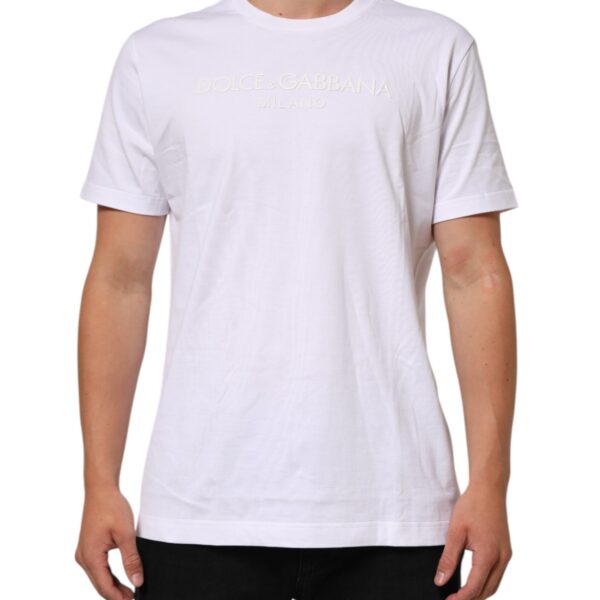 Dolce & Gabbana Mens Logo Tee Short Sleeve - White Cotton - Size EU 54 (Mens)