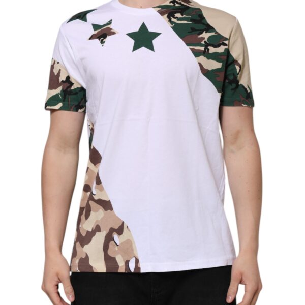 Dolce & Gabbana Mens Camo Star Tee - White Cotton - Size EU 52 (Mens)