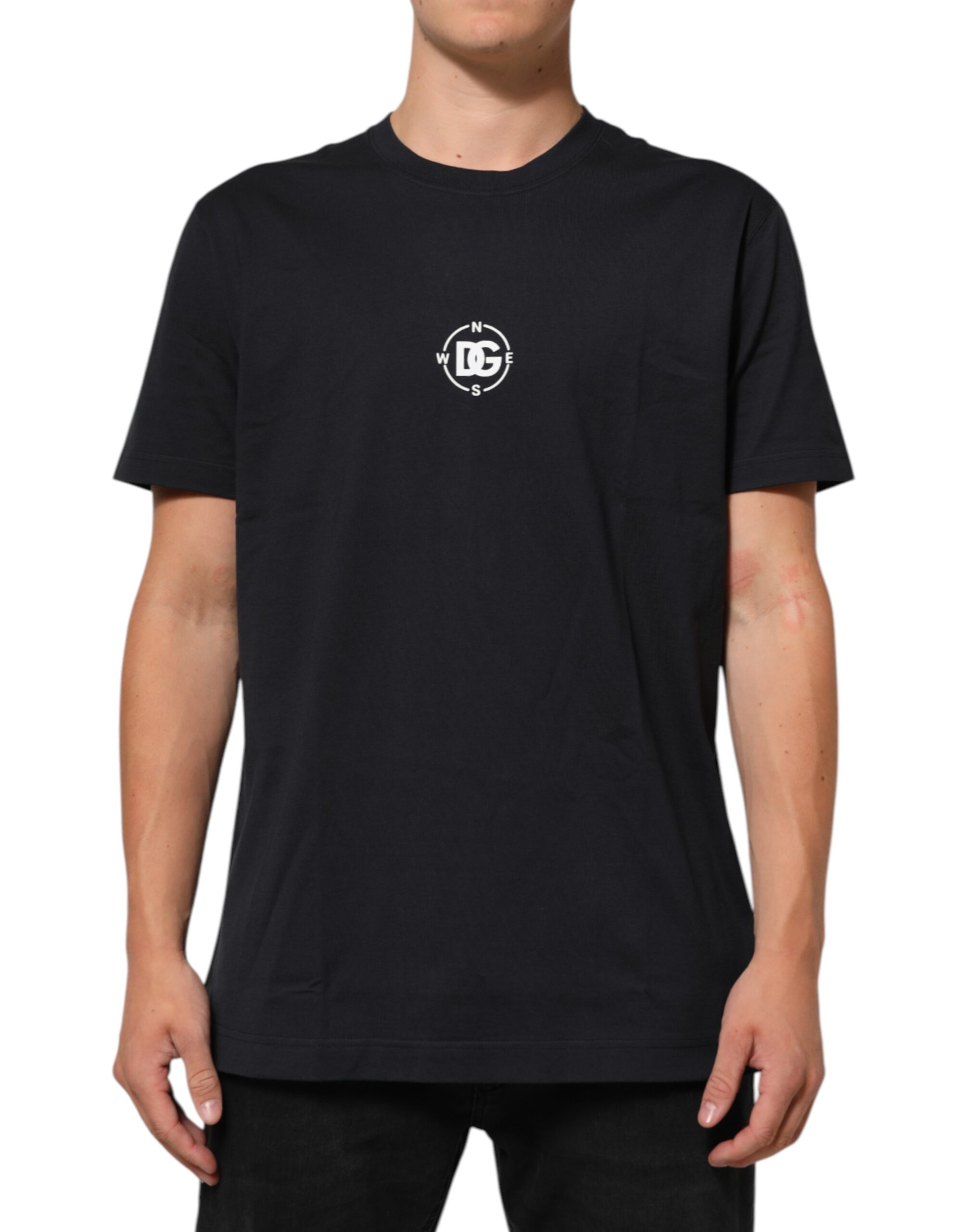 Dolce & Gabbana Mens Logo Graphic Tshirt - Black Cotton - Size EU 54 (Mens)