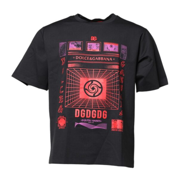 Dolce & Gabbana Mens Jujutsu Kaisen Graphic Tee - Black Cotton - Size EU 48 (Mens)