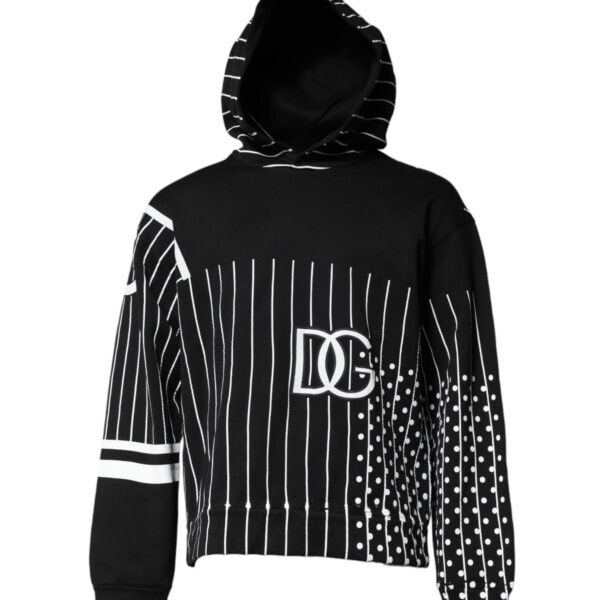 Dolce & Gabbana Mens Hooded Pullover Sweatshirt - Black Cotton - Size EU 50 (Mens)
