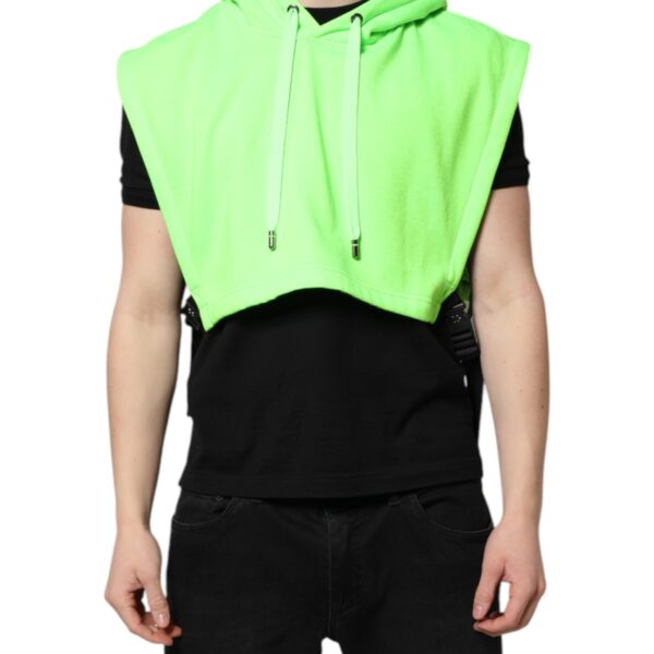 Dolce & Gabbana Mens Sleeveless Hoodie Crop Top - Green - One Size