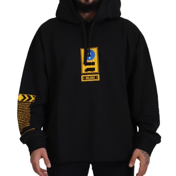 Dolce & Gabbana Mens Milano Graphic Hoodie Tsh83092 - Black Cotton - Size Medium
