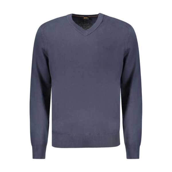 Hugo Boss Mens Casual Vneck Cotton Sweater - Dark Grey - Size Small