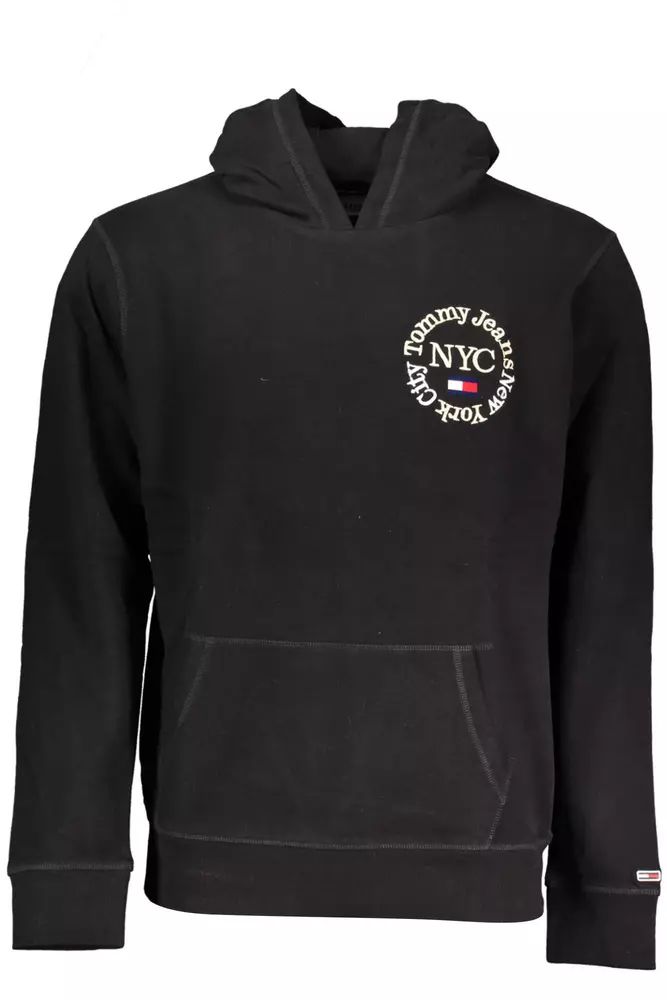 Tommy Hilfiger Mens Nyc Hoodie Circular Logo Mw0mw22100 - Black Cotton - Size X-Large