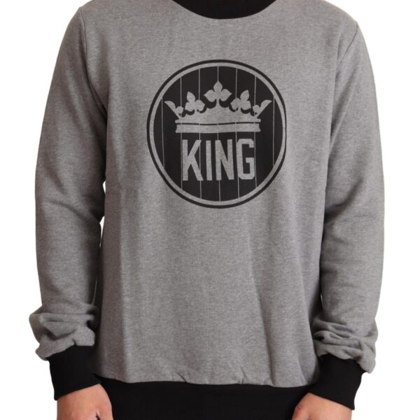 Dolce & Gabbana Mens King Sweatshirt Grey Cotton - Size EU 48 (Mens)