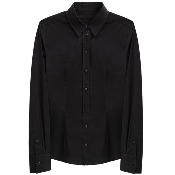 Dolce & Gabbana Mens Longsleeve Collared Shirt - Black Cotton - Size EU 44 (Mens)