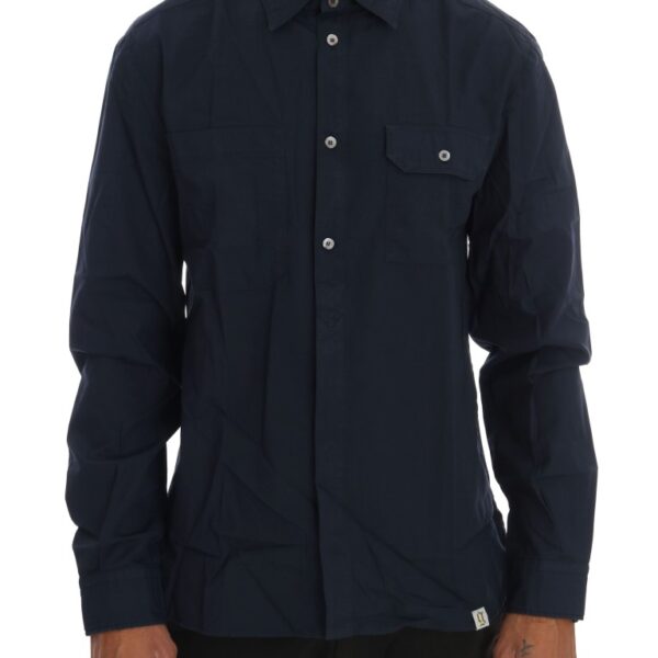 John Galliano Mens Poplin Shirt Long Sleeve - Dark Blue Cotton - Size EU 50 (Mens)