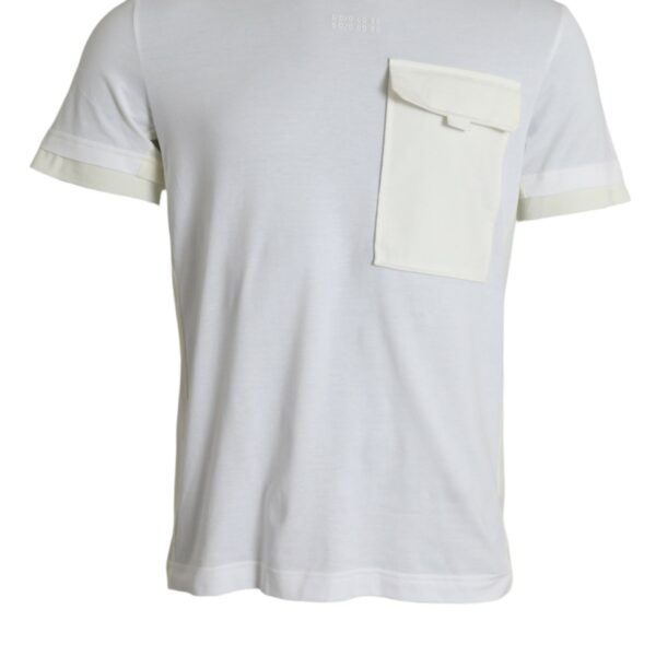 Dolce & Gabbana Mens Crew Neck Tshirt Pocket Detail - White Cotton - Size EU 48 (Mens)