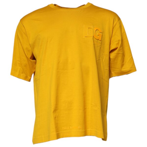 Dolce & Gabbana Mens Dg Logo Embroidered Tshirt - Gold Cotton - Size EU 54 (Mens)