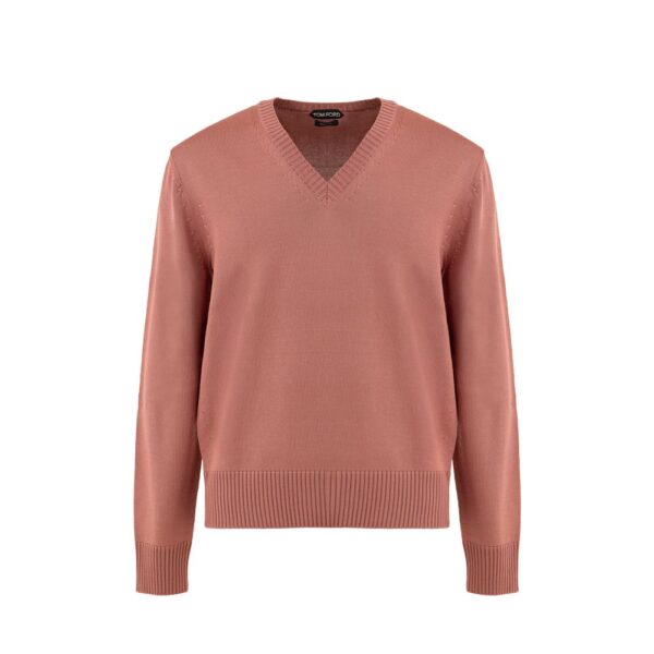 Tom Ford Mens Vneck Sweater - Brown Silk - Size EU 50 (Mens)
