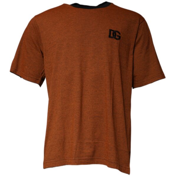 Dolce & Gabbana Mens Dg Tshirt Short Sleeve Crew Neck - Brown Cotton - Size EU 44 (Mens)