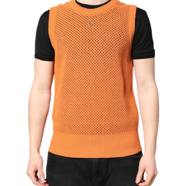 Dolce & Gabbana Mens Knitted Sweater Vest - Tan Cashmere - Size EU 48 (Mens)
