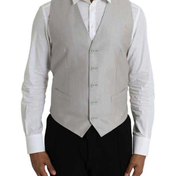 Dolce & Gabbana Mens Tailored Formal Vest - Light Grey - Size EU 52 (Mens)