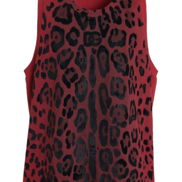 Dolce & Gabbana Mens Leopardprint Tank Top Tsh85085 - Dark Red Cotton - Size EU 54 (Mens)